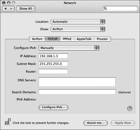 Creating an ftp Server / Macintosh 3 Select [Manually] from