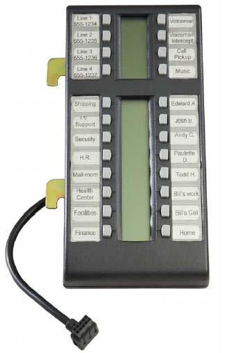 1.4.15 T7316E KEM Module This type of button module can be used with the T7316E 38 phones to provide 24 additional programmable buttons.