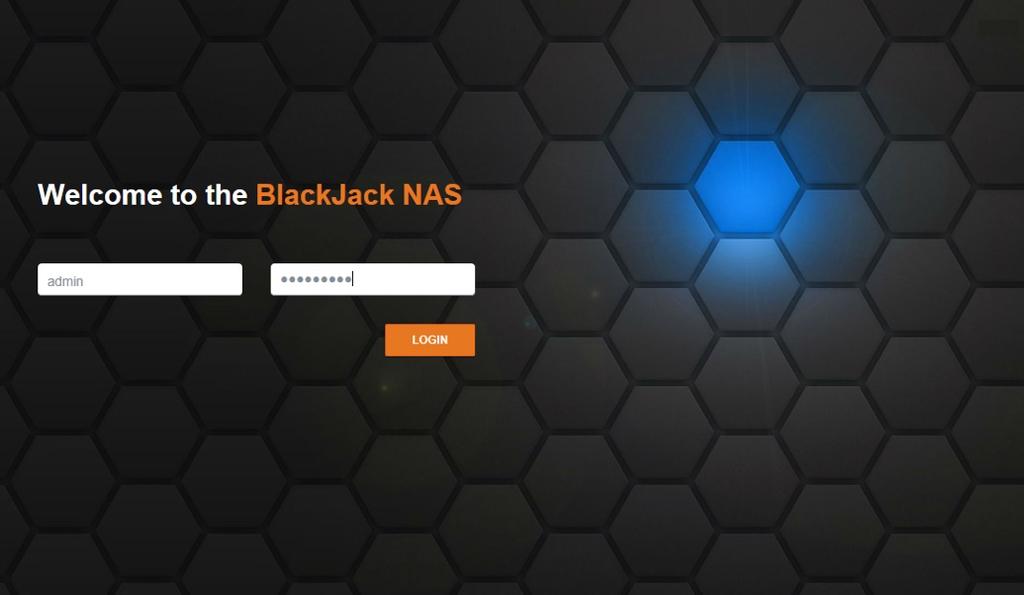 3. Web manager The Blackjack NAS web manager allows you to check on the status of the unit and change settings remotely with no need to install a separate