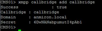 for the Call Bridge to use to authenticate with the XMPP service.