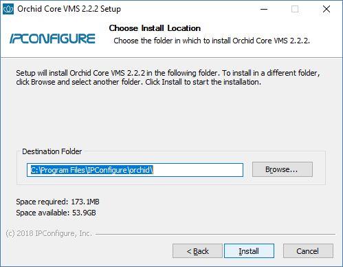 Orchid Core VMS Installation Guide v2.2.2 7 9. Click the Install button to proceed with the installation.