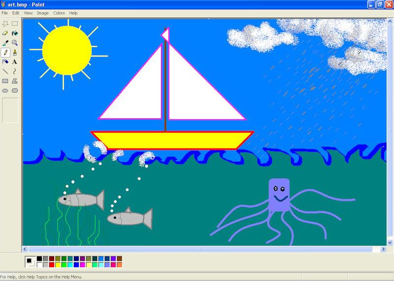 Example 3 Working with files Exercise 8 Create and save a file This will practise using the mouse whilst creating a file in Microsoft Paint.