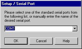 Serial Port You must select the correct serial port used to communicate with the CarChip data logger. To select the serial port: 1. Choose Serial Port from the Setup menu.