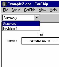 3. Select one of the problem records listed in the drop-down list by placing the cursor over it to highlight the event, then