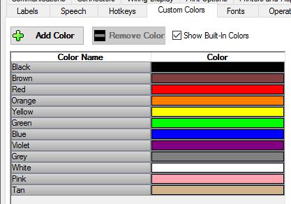 Setting Preferences 8-9 8.13 Custom Colors The Custom Colors page allows you to add colors to the choices you have when specifying wire colors for your Match Data.