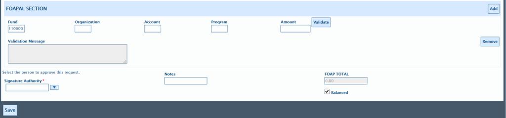 k. Click the drop down on Signature Authority. This will display a list of people who have access in Onbase to the department that was chosen when the form was created.