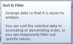 Sort and Filter: It is