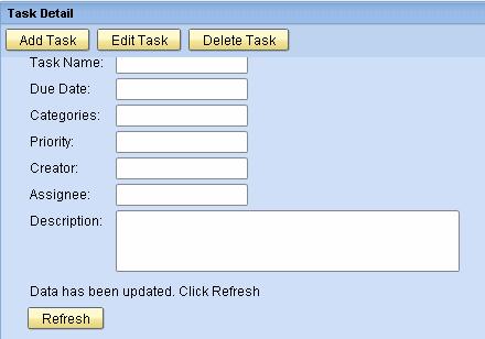 Figure 3: Refresh button to update the new task detail in the Task List table Now you can see the new task