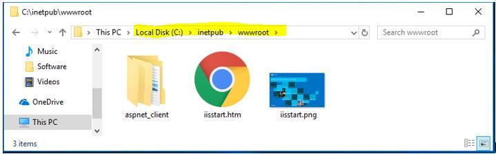 folder C:\ftproot will contain the web stuff.