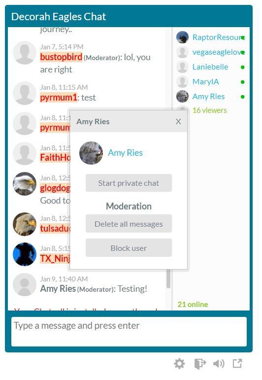 All user management can be done from the main chat window.