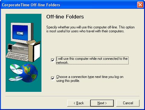 10 19. Click Next. Result: The "Corporate Time Off-line Folders" dialog appears 20.