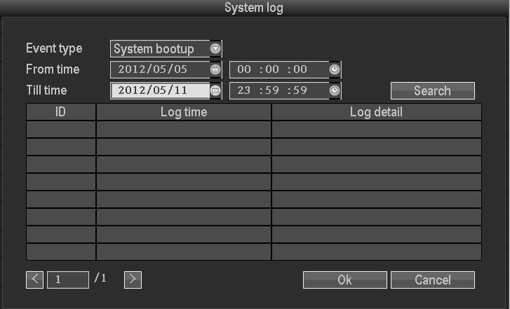 3.10 System Logout In the main menu, click system logout", popup setting interface User logout: apply for logging users.