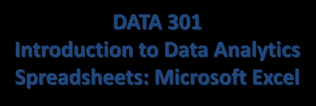 DATA 301 Introduction to Data