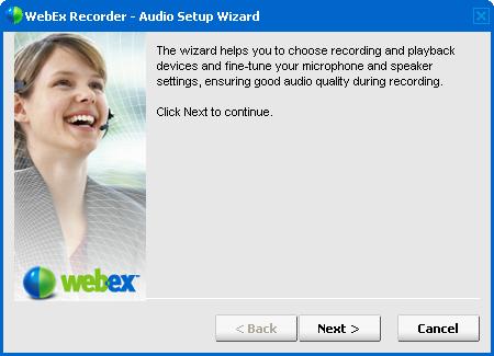 2 Follow the instructions in the wizard. Tip When adjusting the microphone level (audio input volume), speak into the audio input device that you want to use when making the actual recording.