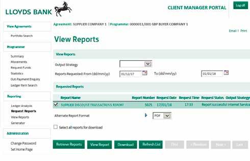 Tick box next to the retrieved report and click View