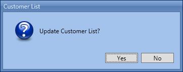 Master List > Customer List Clicking this tile causes a message box like the following example to be seen.