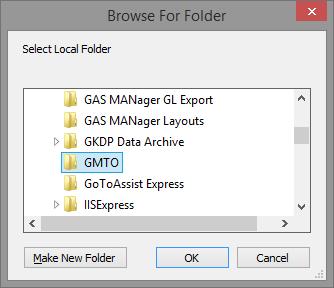 For new installations of GMTO, this folder may have to be created.