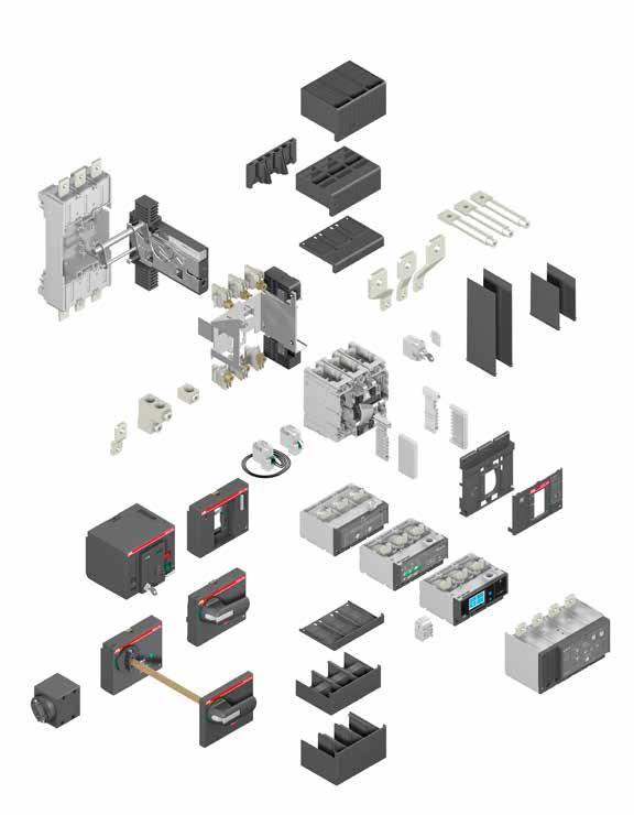 ACCESSORIES 15 Various accessories are also available: 1. Breaking unit 2. Trip units 3. Front 4. Polish plate 5. Terminal covers 6. Auxiliary contacts 7. Key lock 8. Service releases 9.