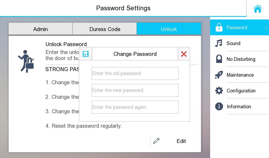 + password + #, it is difficult for operation. Now is: # password + #, you don t have to input room No.