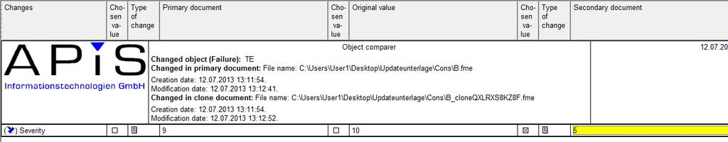Regarding the conflict Conflicting change in a scalar attribute, the decision is not made via the context menu anymore, but by ticking the respective value in the bottom section of the Details of