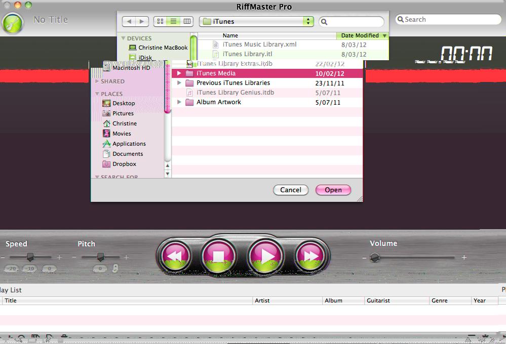 Find the audio file you want to add and click Open or double click on the file name. The file is now added to RMP Media Library and can be seen in the track list.