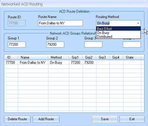 6.12. Administer ACD Network From the Vuesion Manager screen shown in Section 6.9, select Contact Center ACD Network from the left pane, to display the Networked ACD Routing screen.