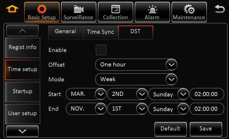 with NTP server Remark: Synchronize time according to time zone Multi-mode can be selected for time synchronization.
