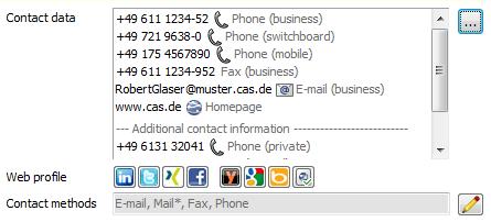 If a user is able to additionally access a contact within a social network, that link can also be made in CAS