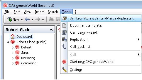 After the check, the duplicates found are displayed and can be easily eliminated from CAS genesisworld. The duplicate check meets the criterion of no redundancy. 2.