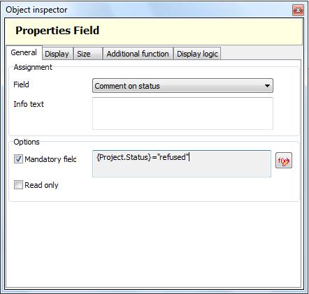 The following screenshot shows how mandatory fields are displayed in the Windows Client.