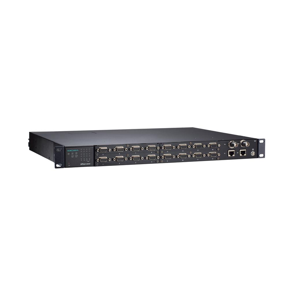 NPort S9650I Series 8/16-port rugged device server with managed Ethernet switch Feature and Benefits Supports up to 4 managed Ethernet switch ports (fiber available with some optional network