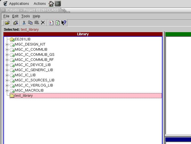 Figure 13 2- Select the newly created test_library folder from Library window.