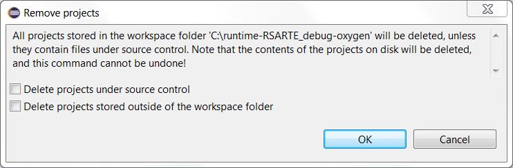 Removing Projects from Workspace New commands in the File menu make it easy to remove all projects from the workspace These commands are more