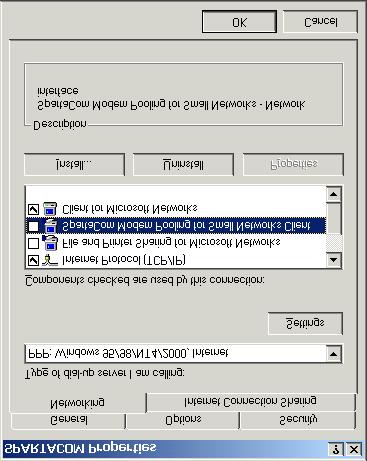 Right click on a Dial-up connection and select Properties 3.