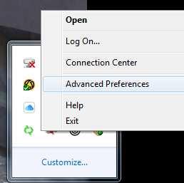 From Citrix Receiver: o If you have Citrix Receiver installed on your computer you ll need to right-click the citrix receiver and select Advanced Preferences