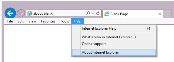 Determining your version of Internet Explorer Should you need to contact Help Desk for support, they will need to know what Internet Explorer you are using.