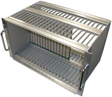 Electro Magnetic Compatibility (EMC) is assured with the use of RFI gaskets in the 19 rack mounting angles and closing angles, providing a seal to adjacent panels in the front and rear apertures.