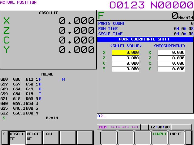 B-64484EN-1/02 OPERATION 2.SETTING AND DISPLAYING DATA Fig. 2.1.5 (a) Workpiece coordinate system shift screen (10.4-inch display unit) 3 Press soft key [W.SHFT].