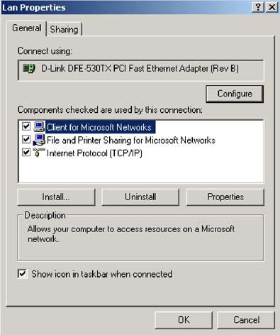 2: Configure the network 5Click OK after you finished the network setup.