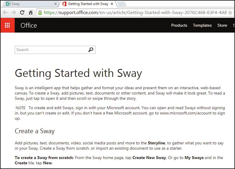 2 Sway Community Forum Another option for help is the Sway community forum. In this forum, you can view answers to questions related to Sway or ask your own question.