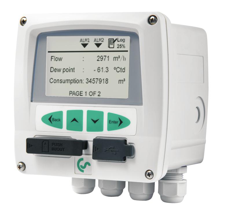 DS 350/330 display and data logger The universal display and data logger that can measure, display and record all relevant parameters (Flow, consumption, dew point, Pressure, Temperature, Power