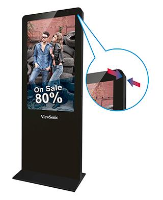 Sleek, durable, free-standing design ViewSonic s EP5012-TL all-in-one free-standing eposter featuring a sleek, slim premium design delivers dynamic, eye-catching messaging in high-traffic areas.