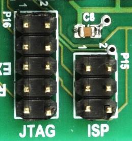 2.2.10. ISP and JTAG connectors Both ISP (6-pin) (P15) and JTAG (10-pin) (P16) connectors offer identical functionality for in-circuit programming and debugging via debugwire (RST pin).