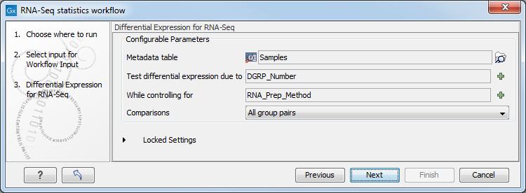 Expression Analysis with the Advanced RNA-Seq Plugin 12 Figure 16: Parameters for the RNA-Seq statistical analyses.