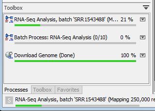 Expression Analysis with the Advanced RNA-Seq Plugin 8 Figure 10: The process called "Batch Process" indicates how many batches have been