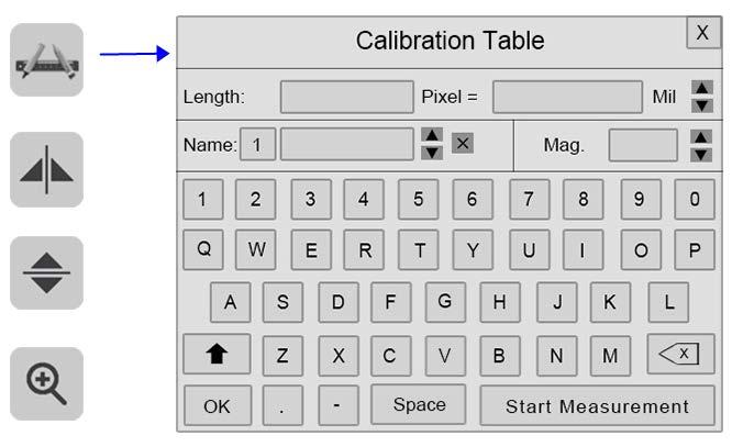 How to do calibration and measurement in HDMI mode: Basic steps: 1. Click on the calibration icon to get the calibration table. 2.