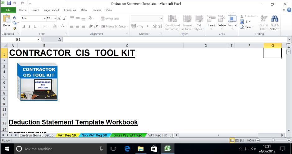 Next using your mouse double left click on the Deduction Statement Template workbook to open it.