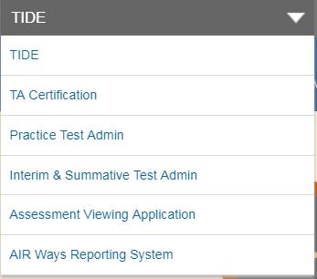 Understanding the TIDE User Interface Figure 15. Switching Between Testing Systems Finding Students by ID A Find Student by ID field ( ) appears in the upper-right corner of every page in TIDE.
