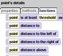 Calculating the Distance Click on point in the object tree and under the functions tab find distance to the right of.