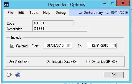 Dependent-options Dependent options dictate which at information the system will gather for export. The main criteria is to include dependent based on whether they were covered and when.